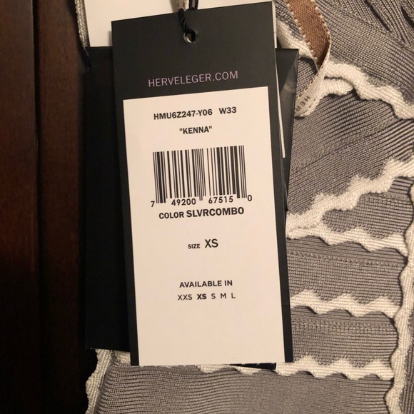 NWT Herve Leger Kenna Scalloped Bandage Dress-xs - Picture 6 of 8
